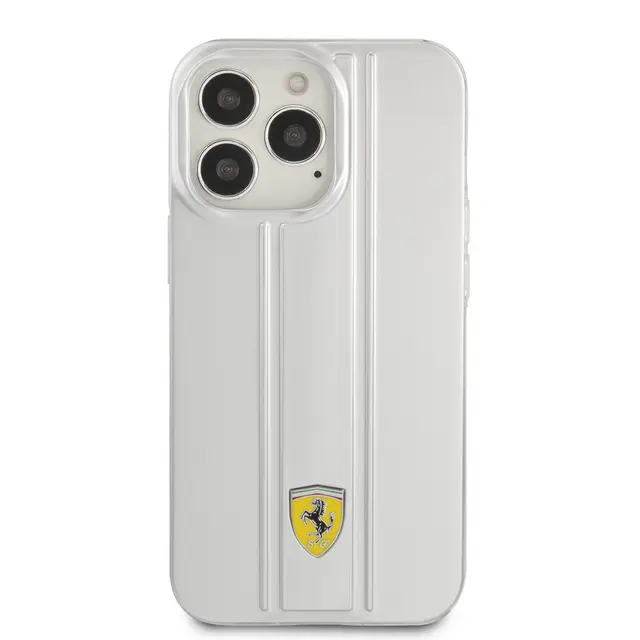 Ferrari Ferrari iPhone 13 Pro Backcover hoesje 3D Stripes - Zilver, foto 4 van 5