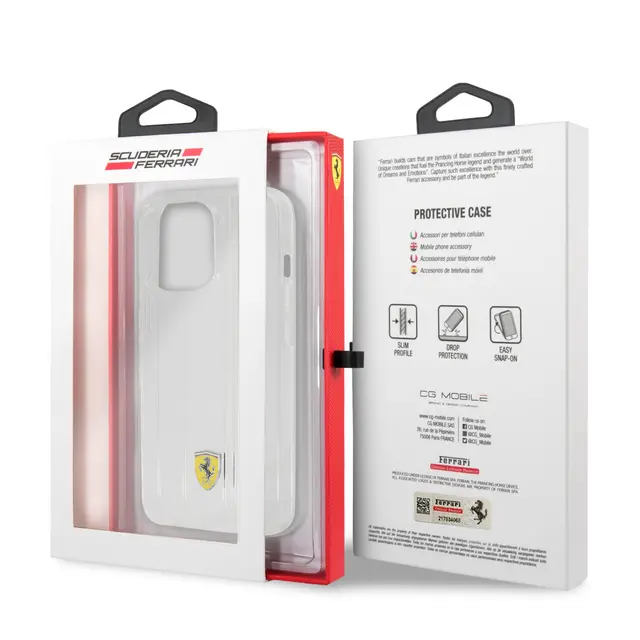 Ferrari Ferrari iPhone 13 Pro Backcover hoesje 3D Stripes - Transparant, foto 5 van 5