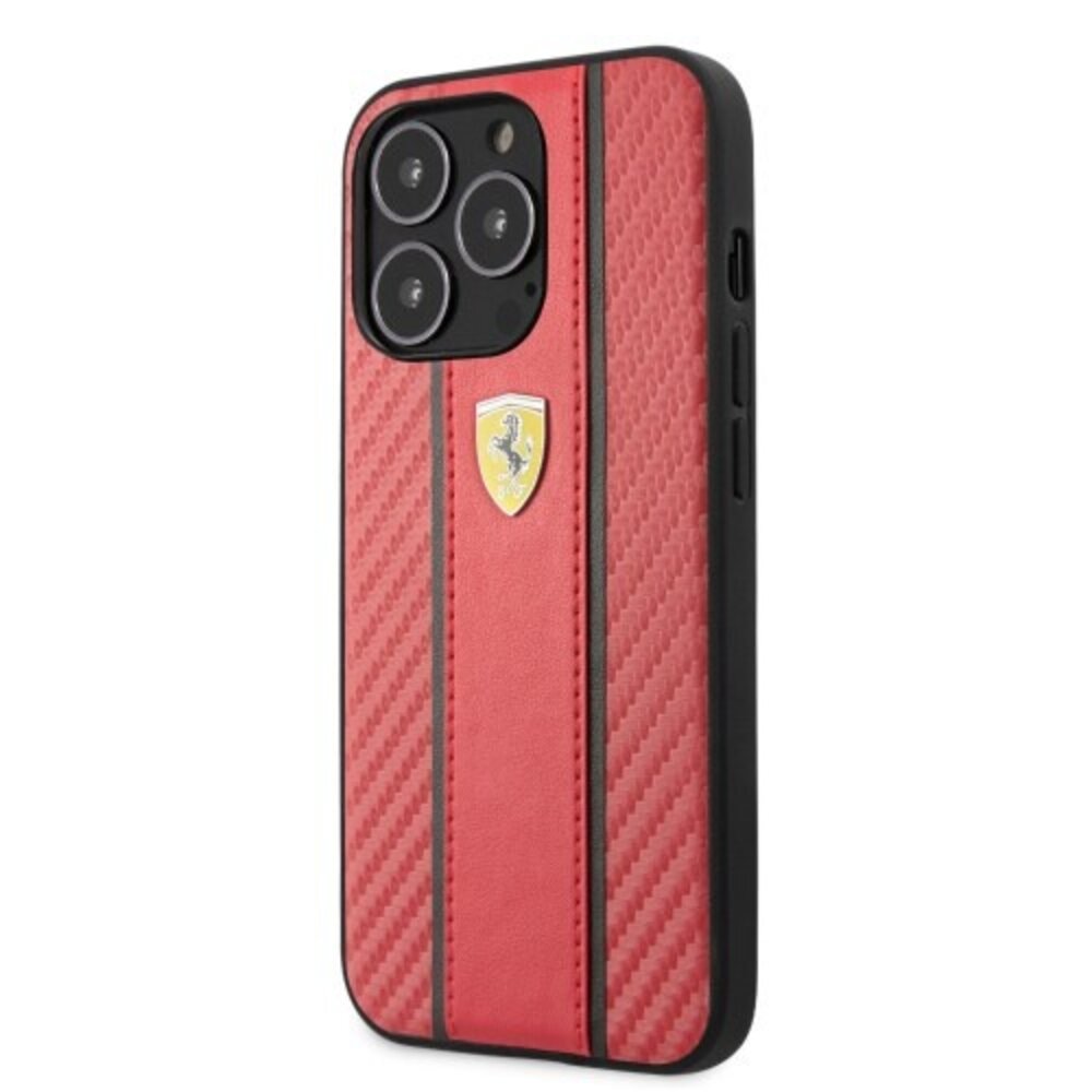 Ferrari Ferrari iPhone 13 Pro Back cover coque Central Stripe - Rouge Ferrari Ferrari iPhone 13 Pro Back cover coque Central Stripe - Rouge