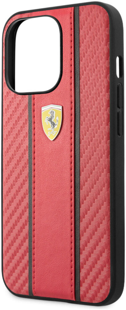 Ferrari Ferrari iPhone 13 Pro Back cover coque Central Stripe - Rouge Ferrari Ferrari iPhone 13 Pro Back cover coque Central Stripe - Rouge