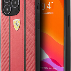 Ferrari iPhone 13 Pro Back cover case - Central Stripe - Red