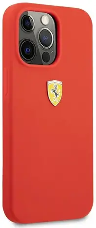 Ferrari Ferrari iPhone 13 Pro Backcover hoesje Metal Logo - Rood