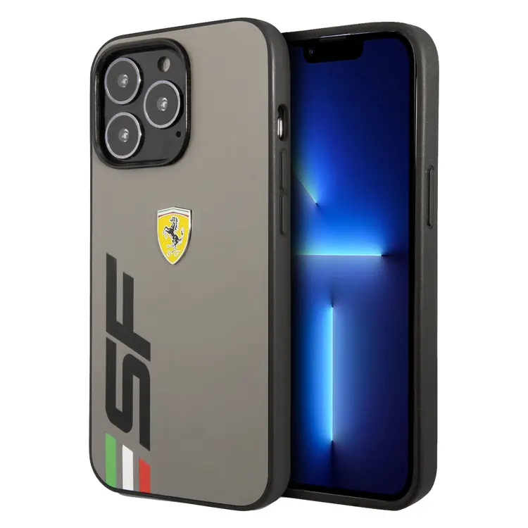 Ferrari Ferrari iPhone 13 Pro Backcover hoesje SF Logo - Grijs