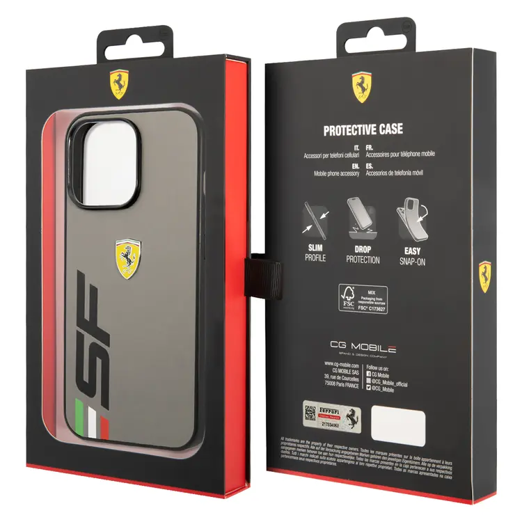 Ferrari Ferrari iPhone 13 Pro Backcover hoesje SF Logo - Grijs, foto 4 van 4