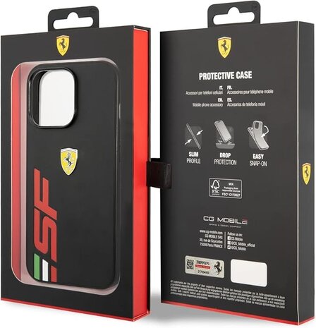 Ferrari Ferrari iPhone 13 Pro Backcover hoesje SF Logo - Zwart Ferrari Ferrari iPhone 13 Pro Backcover hoesje SF Logo - Zwart
