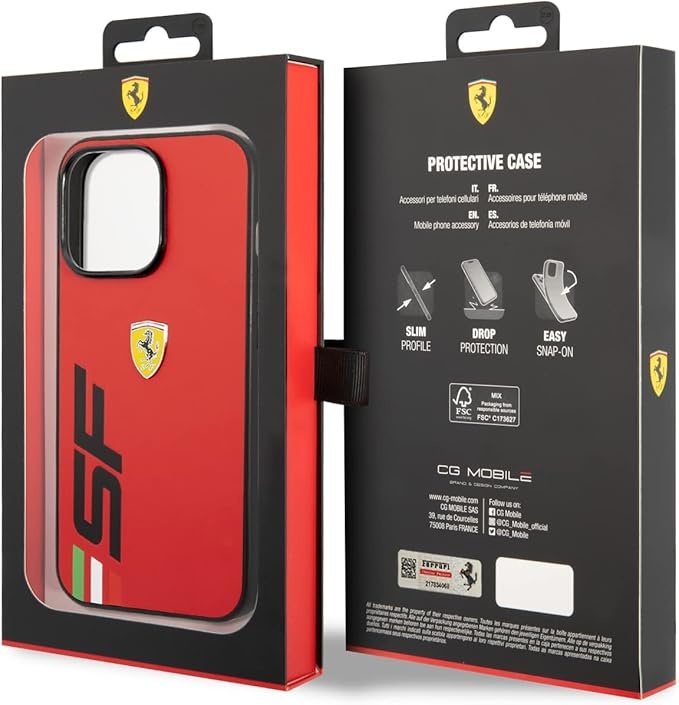 Ferrari Ferrari iPhone 13 Pro Backcover hoesje SF Logo - Rood, foto 4 van 4