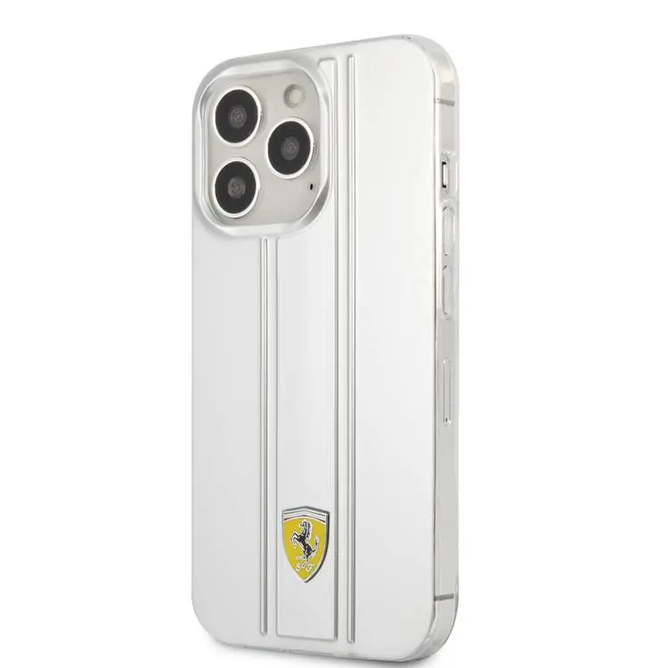 Ferrari Ferrari iPhone 13 Pro Max Backcover hoesje 3D Stripes - Zilver, foto 2 van 5