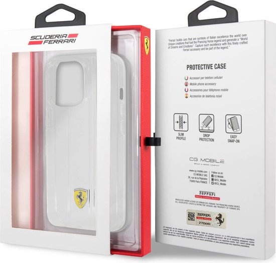 Ferrari Ferrari iPhone 13 Pro Max Backcover hoesje 3D Stripes - Transparant, foto 6 van 6