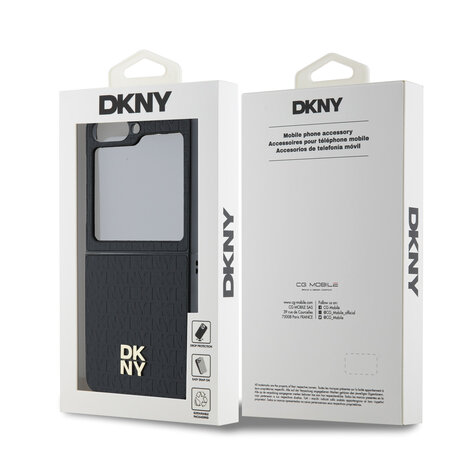 DKNY DKNY Samsung Galaxy Z Flip 6 Repeat Pattern Stack Logo - Black DKNY DKNY Samsung Galaxy Z Flip 6 Repeat Pattern Stack Logo - Black