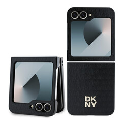 DKNY Samsung Galaxy Z Flip 6 Repeat Pattern Stack Logo - Black