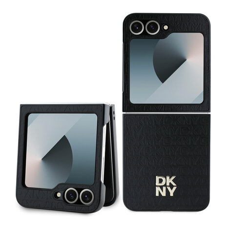 DKNY DKNY Samsung Galaxy Z Flip 6 Repeat Pattern Stack Logo - Black DKNY DKNY Samsung Galaxy Z Flip 6 Repeat Pattern Stack Logo - Black