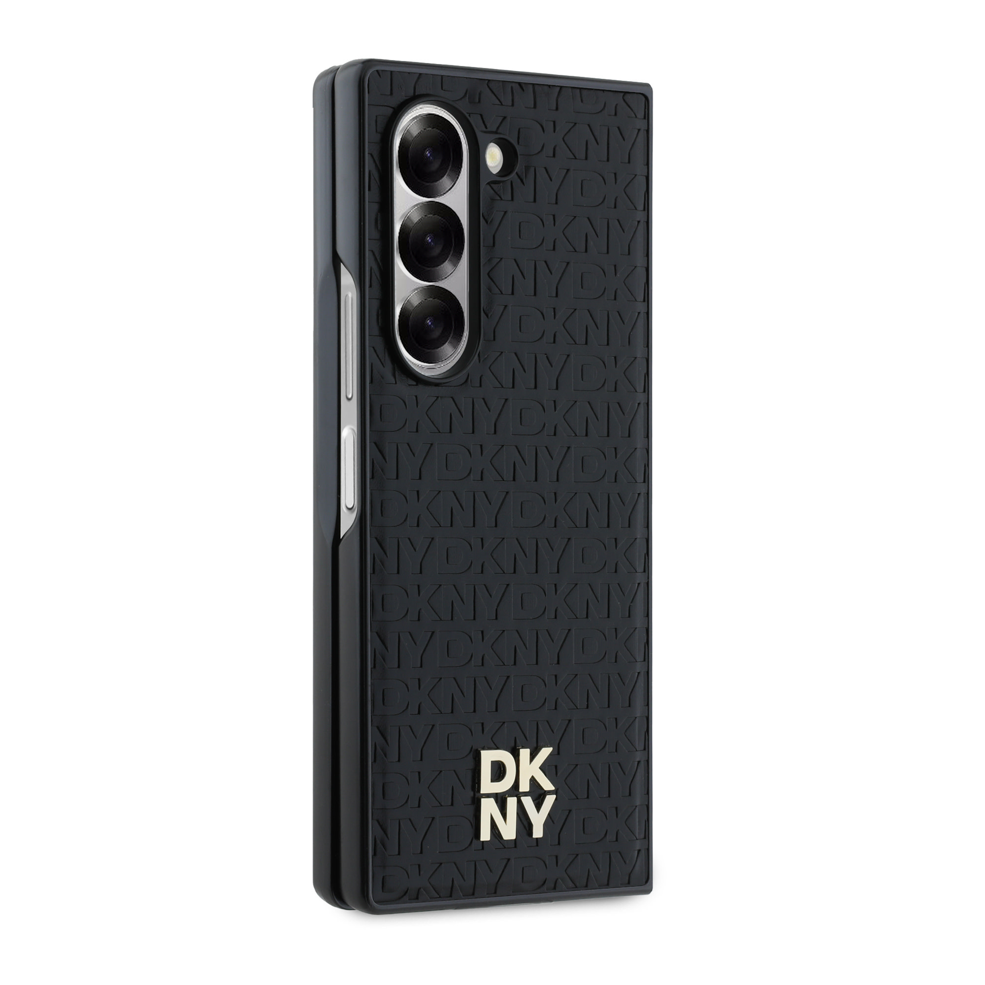 DKNY DKNY Galaxy Z Fold 6 Leather Repeat Pattern Stack Logo MagSafe Case - Black, foto 6 van 6