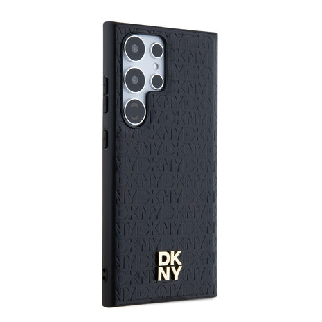 DKNY DKNY Galaxy S24 Ultra Backcover Case - Magsafe - Leather Repeat Pattern - Zwart DKNY DKNY Galaxy S24 Ultra Backcover Case - Magsafe - Leather Repeat Pattern - Zwart