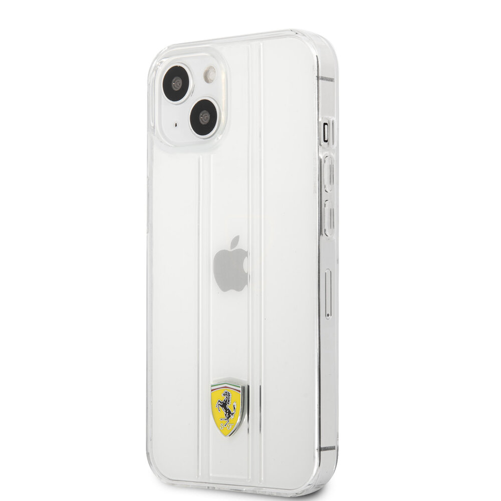 Ferrari Ferrari iPhone 13 Back-Cover hul - 3D Stripes - Transparent Ferrari Ferrari iPhone 13 Back-Cover hul - 3D Stripes - Transparent