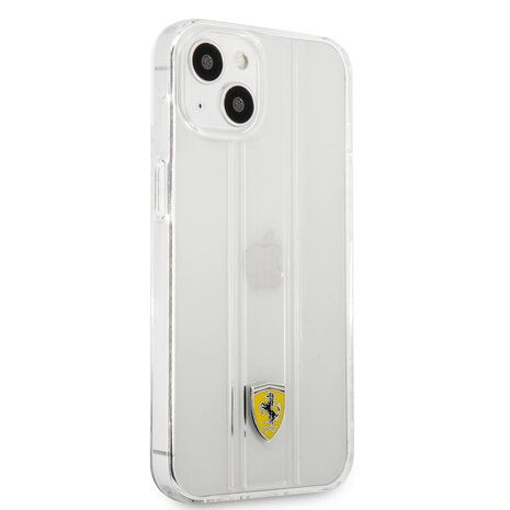 Ferrari Ferrari iPhone 13 Back-Cover hul - 3D Stripes - Transparent Ferrari Ferrari iPhone 13 Back-Cover hul - 3D Stripes - Transparent
