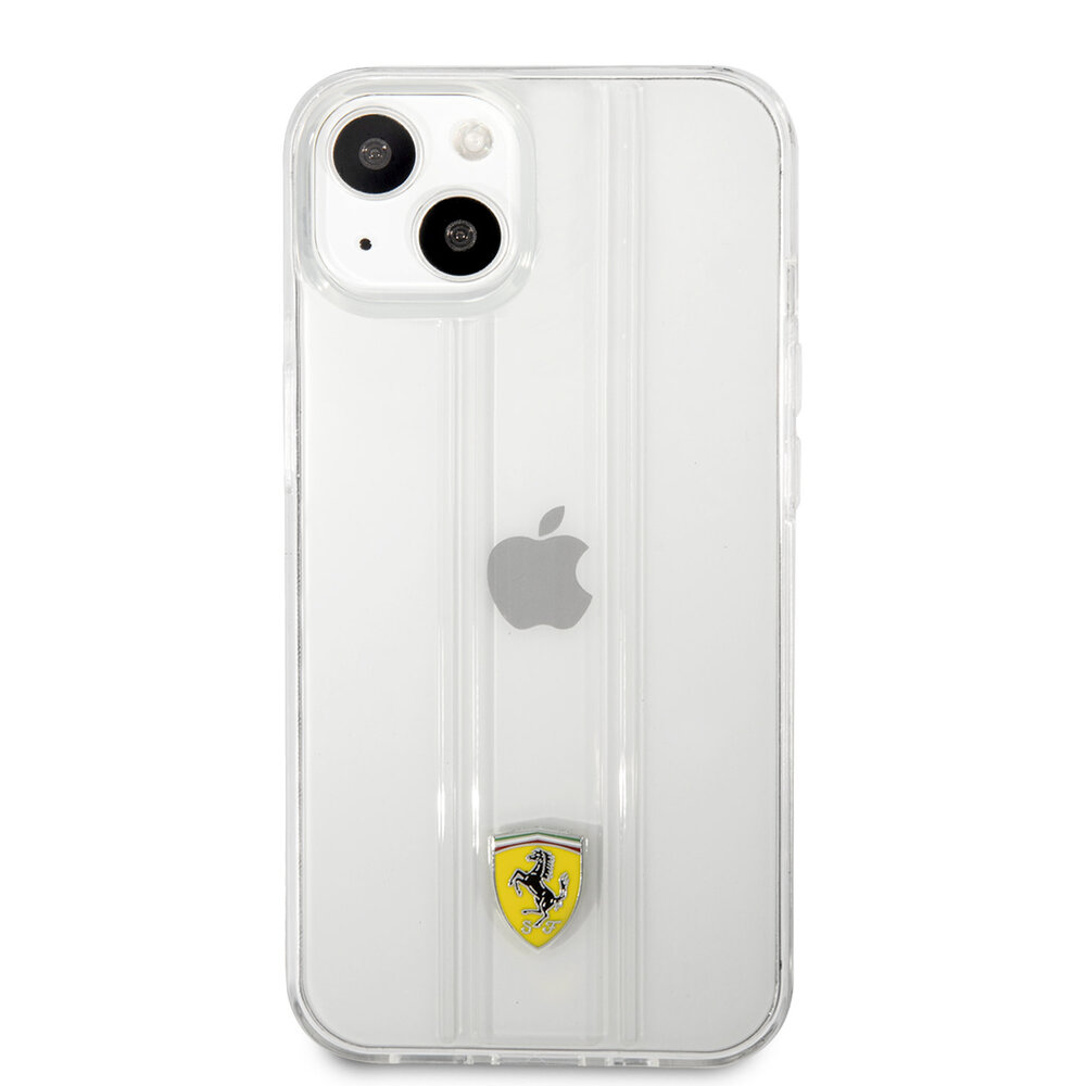 Ferrari Ferrari iPhone 13 Back-Cover hul - 3D Stripes - Transparent Ferrari Ferrari iPhone 13 Back-Cover hul - 3D Stripes - Transparent