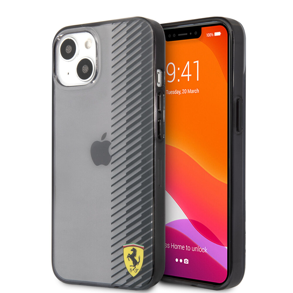 Ferrari Ferrari iPhone 13 Backcover hoesje Gradients - Zwart Ferrari Ferrari iPhone 13 Backcover hoesje Gradients - Zwart