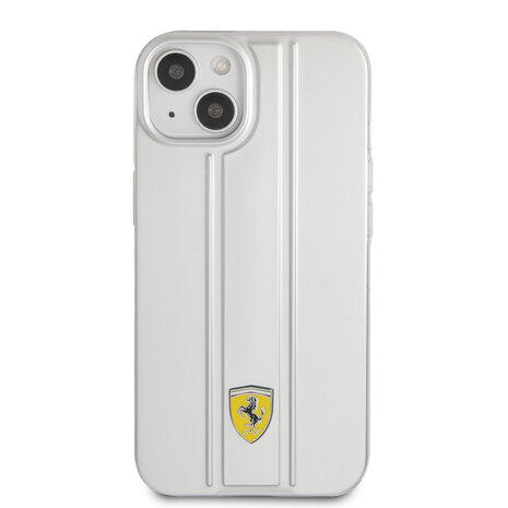 Ferrari Ferrari iPhone 13 Back cover case - 3D Stripes - Silver