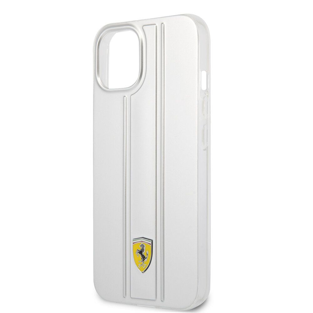 Ferrari Ferrari iPhone 13 Backcover hoesje 3D Stripes - Zilver Ferrari Ferrari iPhone 13 Backcover hoesje 3D Stripes - Zilver