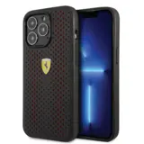 Ferrari Ferrari iPhone 14 Pro Backcover hoesje Leather Perfo - Rood Ferrari Ferrari iPhone 14 Pro Backcover hoesje Leather Perfo - Rood