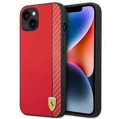 Ferrari iPhone 14 Plus Back-Cover hul - Carbon - Rot