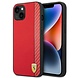 Ferrari Ferrari iPhone 14 Plus Backcover hoesje Carbon - Rood Ferrari Ferrari iPhone 14 Plus Backcover hoesje Carbon - Rood