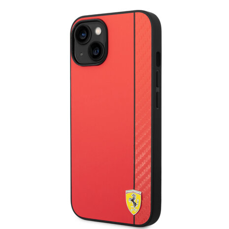 Ferrari Ferrari iPhone 14 Plus Back-Cover hul - Bimaterial stripe - Rot Ferrari Ferrari iPhone 14 Plus Back-Cover hul - Bimaterial stripe - Rot