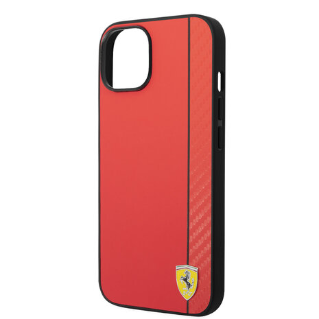 Ferrari Ferrari iPhone 14 Plus Back cover coque Bimaterial stripe - Rouge