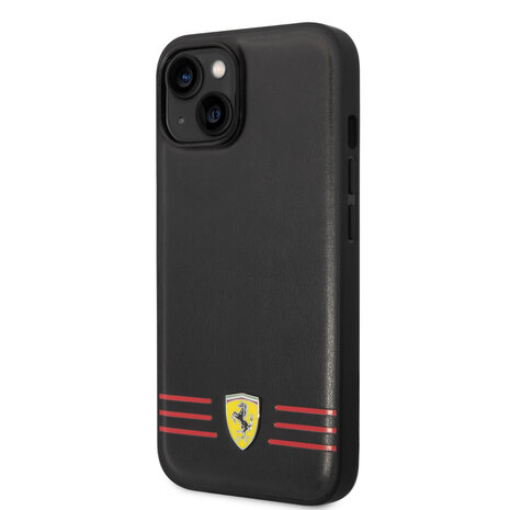 Ferrari Ferrari iPhone 14 Plus Backcover hoesje Trio lines - Zwart Ferrari Ferrari iPhone 14 Plus Backcover hoesje Trio lines - Zwart