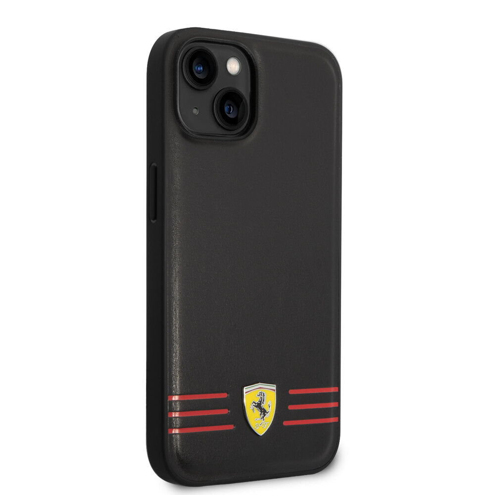 Ferrari Ferrari iPhone 14 Plus Back cover case - Trio lines - Black Ferrari Ferrari iPhone 14 Plus Back cover case - Trio lines - Black
