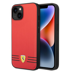 Ferrari iPhone 14 Plus Backcover hoesje Trio lines - Rood
