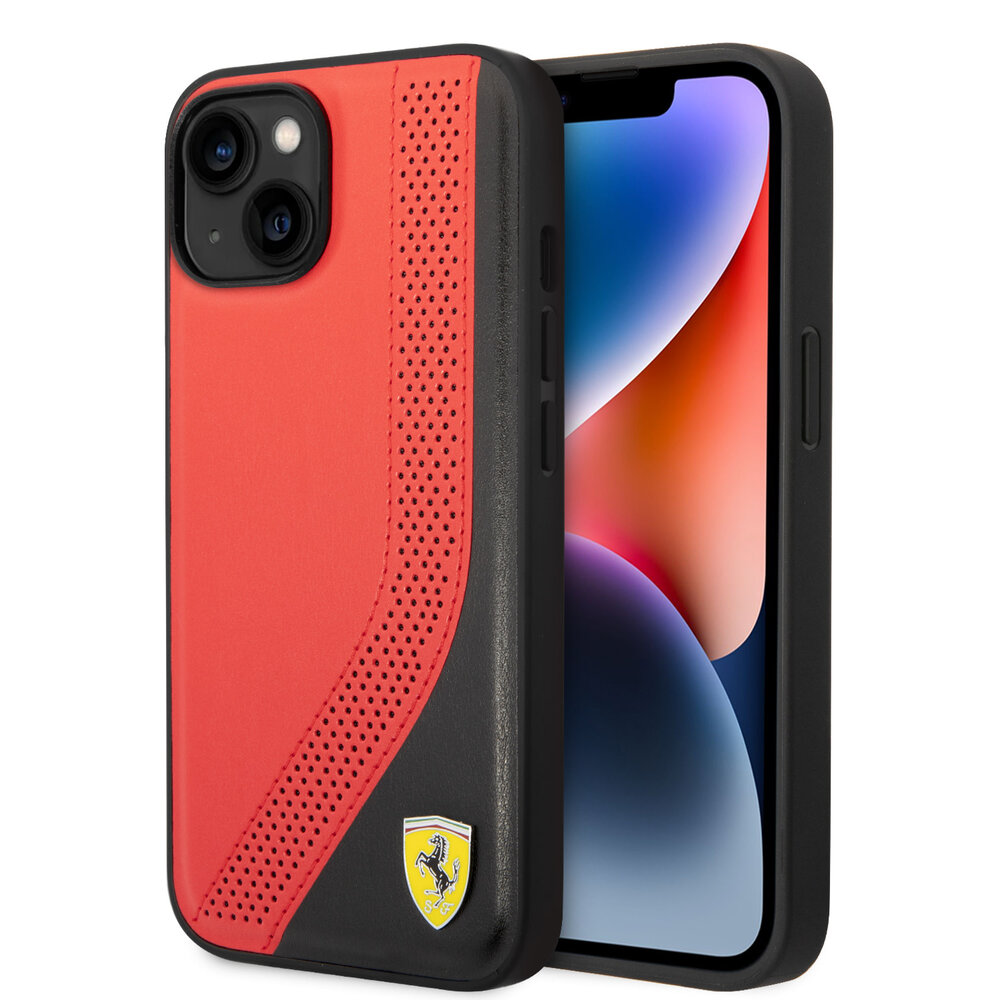 Ferrari Ferrari iPhone 14 Plus Back cover coque Perforated - Rouge Ferrari Ferrari iPhone 14 Plus Back cover coque Perforated - Rouge