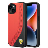 Ferrari Ferrari iPhone 14 Plus Backcover hoesje Perforated - Rood Ferrari Ferrari iPhone 14 Plus Backcover hoesje Perforated - Rood