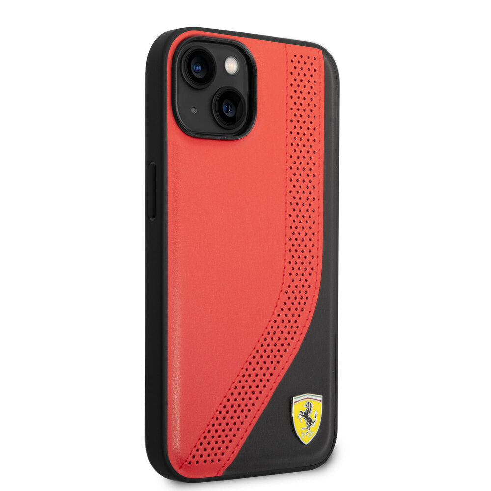 Ferrari Ferrari iPhone 14 Plus Back cover coque Perforated - Rouge Ferrari Ferrari iPhone 14 Plus Back cover coque Perforated - Rouge