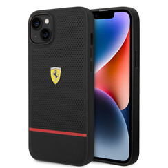 Ferrari iPhone 14 Plus Backcover hoesje Perforated - Zwart