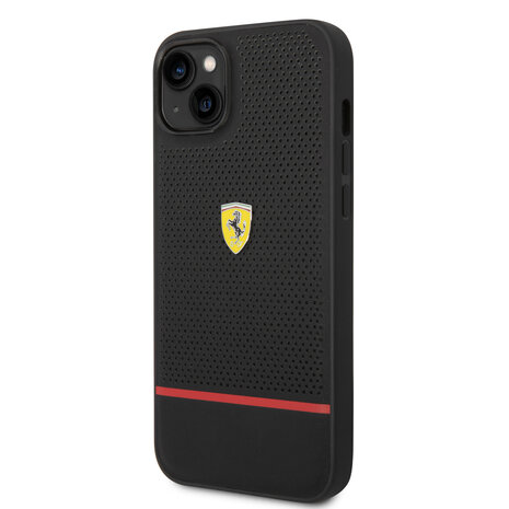 Ferrari Ferrari iPhone 14 Plus Back cover case - Perforated - Black Ferrari Ferrari iPhone 14 Plus Back cover case - Perforated - Black
