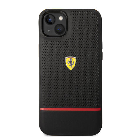 Ferrari Ferrari iPhone 14 Plus Back-Cover hul - Perforated - Schwarz Ferrari Ferrari iPhone 14 Plus Back-Cover hul - Perforated - Schwarz