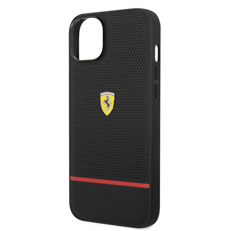 Ferrari Ferrari iPhone 14 Plus Back cover case - Perforated - Black Ferrari Ferrari iPhone 14 Plus Back cover case - Perforated - Black