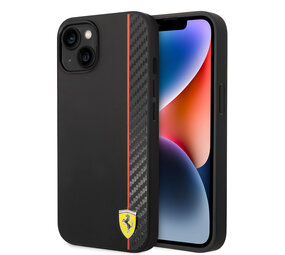 Ferrari Ferrari iPhone 14 Plus Back-Cover hul - Bimaterial stripe - Schwarz Ferrari Ferrari iPhone 14 Plus Back-Cover hul - Bimaterial stripe - Schwarz