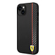Ferrari Ferrari iPhone 14 Plus Backcover hoesje Bimaterial stripe - Zwart Ferrari Ferrari iPhone 14 Plus Backcover hoesje Bimaterial stripe - Zwart