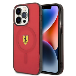 Ferrari iPhone 14 Pro Max Back-Cover hul - Translucent Red - Rot