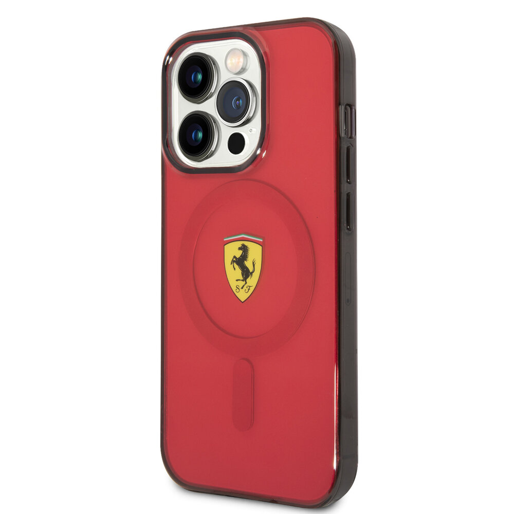 Ferrari Ferrari iPhone 14 Pro Max Back cover coque Translucent Red - Rouge Ferrari Ferrari iPhone 14 Pro Max Back cover coque Translucent Red - Rouge