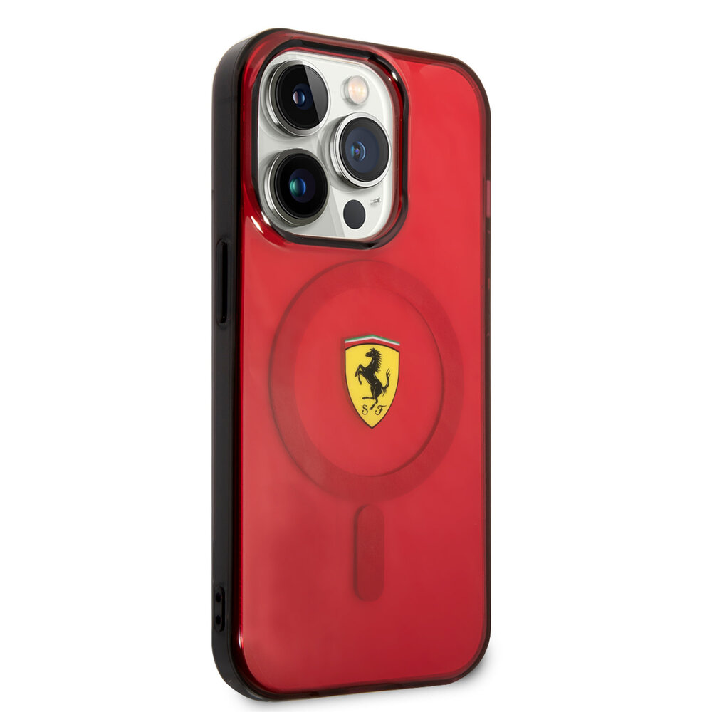 Ferrari Ferrari iPhone 14 Pro Max Back-Cover hul - Translucent Red - Rot Ferrari Ferrari iPhone 14 Pro Max Back-Cover hul - Translucent Red - Rot