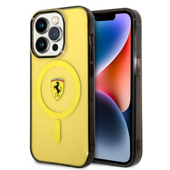 Ferrari iPhone 14 Pro Max Backcover hoesje - Magsafe - Translucent Yellow - Geel
