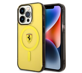 Ferrari Ferrari iPhone 14 Pro Max Back cover coque - Magsafe - Translucent Yellow - Jaune Ferrari Ferrari iPhone 14 Pro Max Back cover coque - Magsafe - Translucent Yellow - Jaune