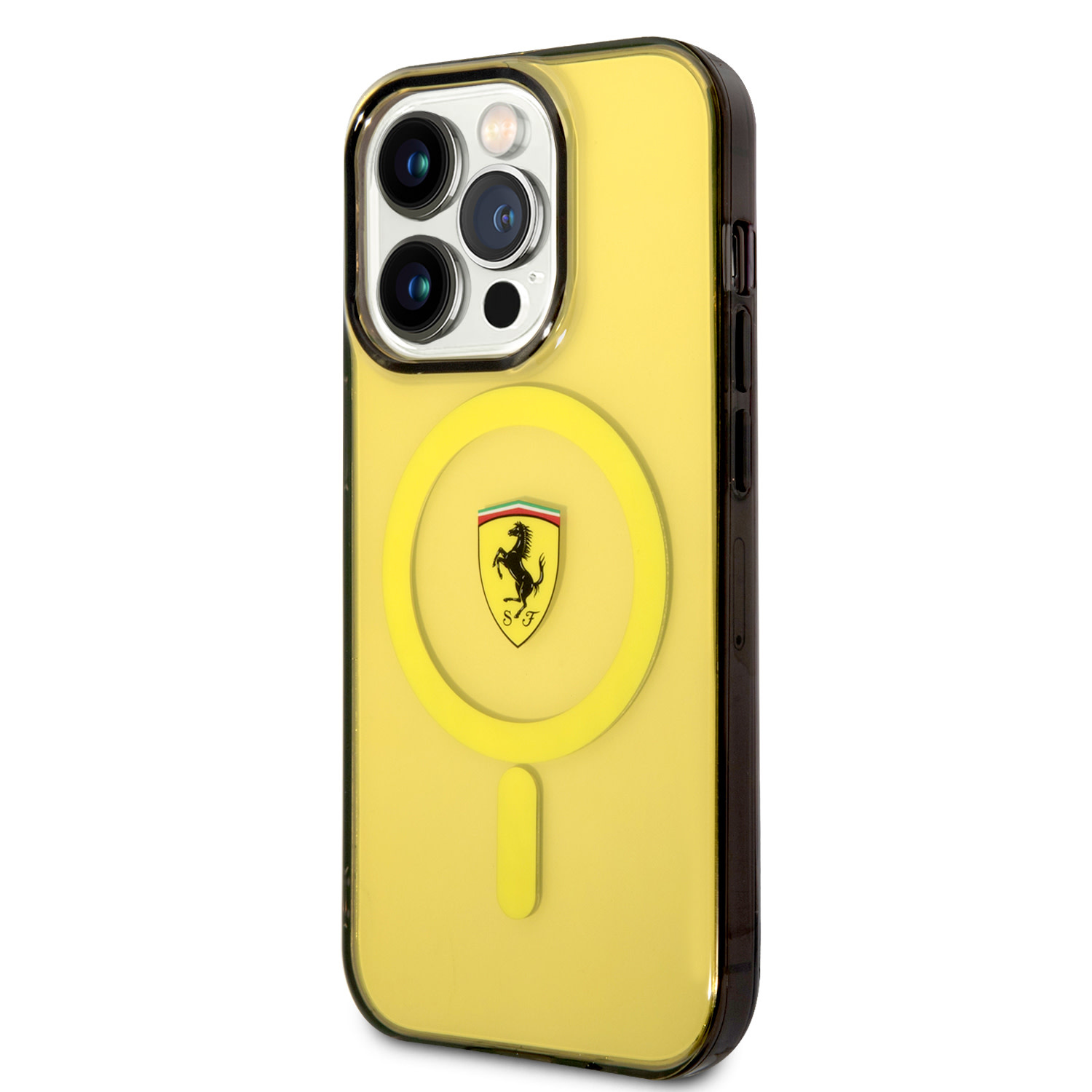 Ferrari Ferrari iPhone 14 Pro Max Backcover hoesje - Magsafe - Translucent Yellow - Geel, foto 2 van 6
