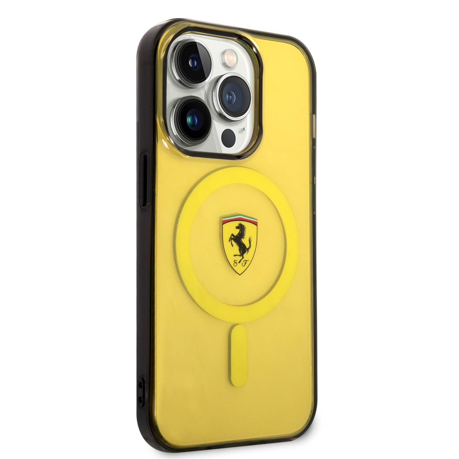 Ferrari Ferrari iPhone 14 Pro Max Backcover hoesje - Magsafe - Translucent Yellow - Geel, foto 4 van 6