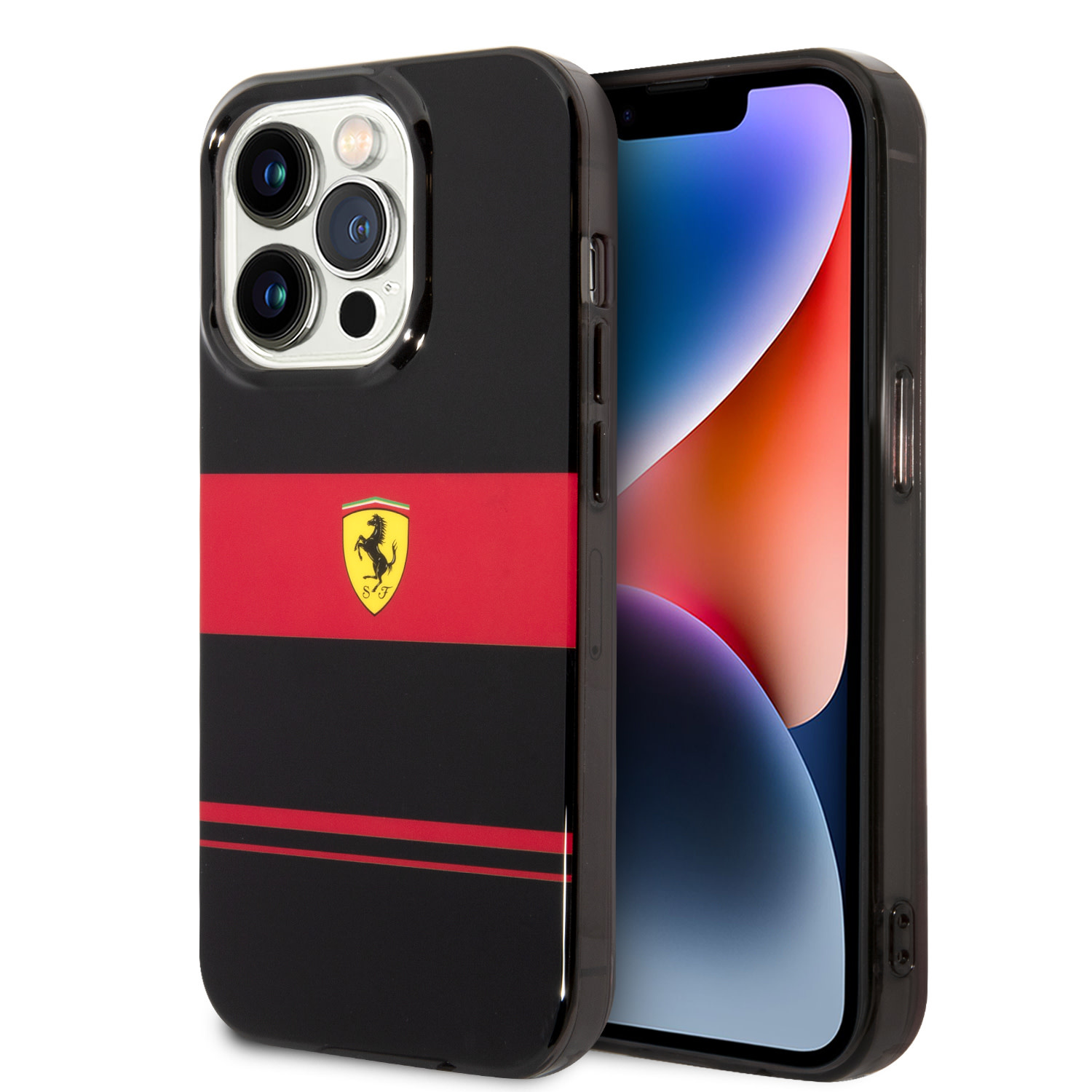 Ferrari Ferrari iPhone 14 Pro Backcover hoesje Magsafe Bicolor - Zwart