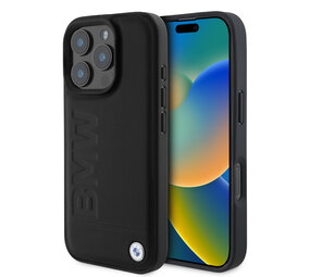 BMW BMW iPhone 16 Pro Back-Cover hul - Leather Hot Stamp - Schwarz BMW BMW iPhone 16 Pro Back-Cover hul - Leather Hot Stamp - Schwarz