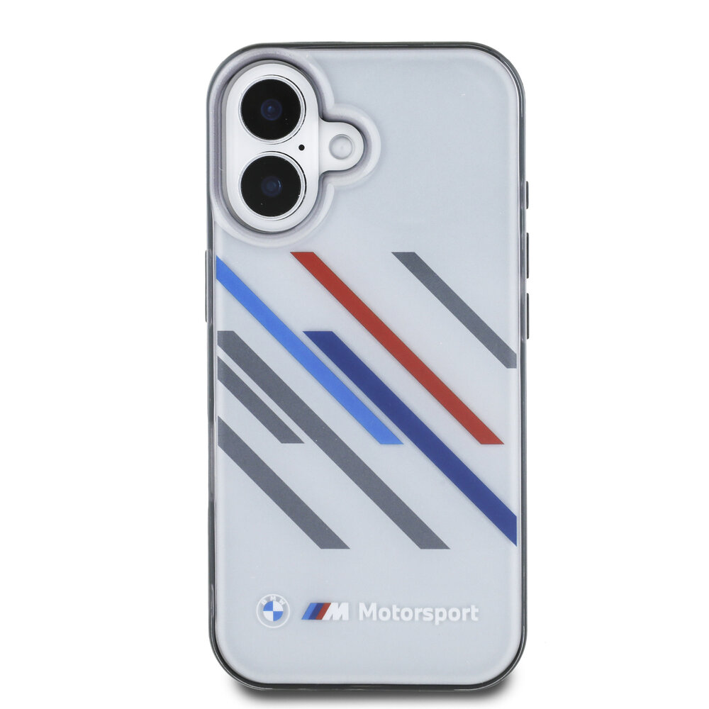 BMW BMW iPhone 16 Back-Cover hul - Random Stripes - Grau BMW BMW iPhone 16 Back-Cover hul - Random Stripes - Grau